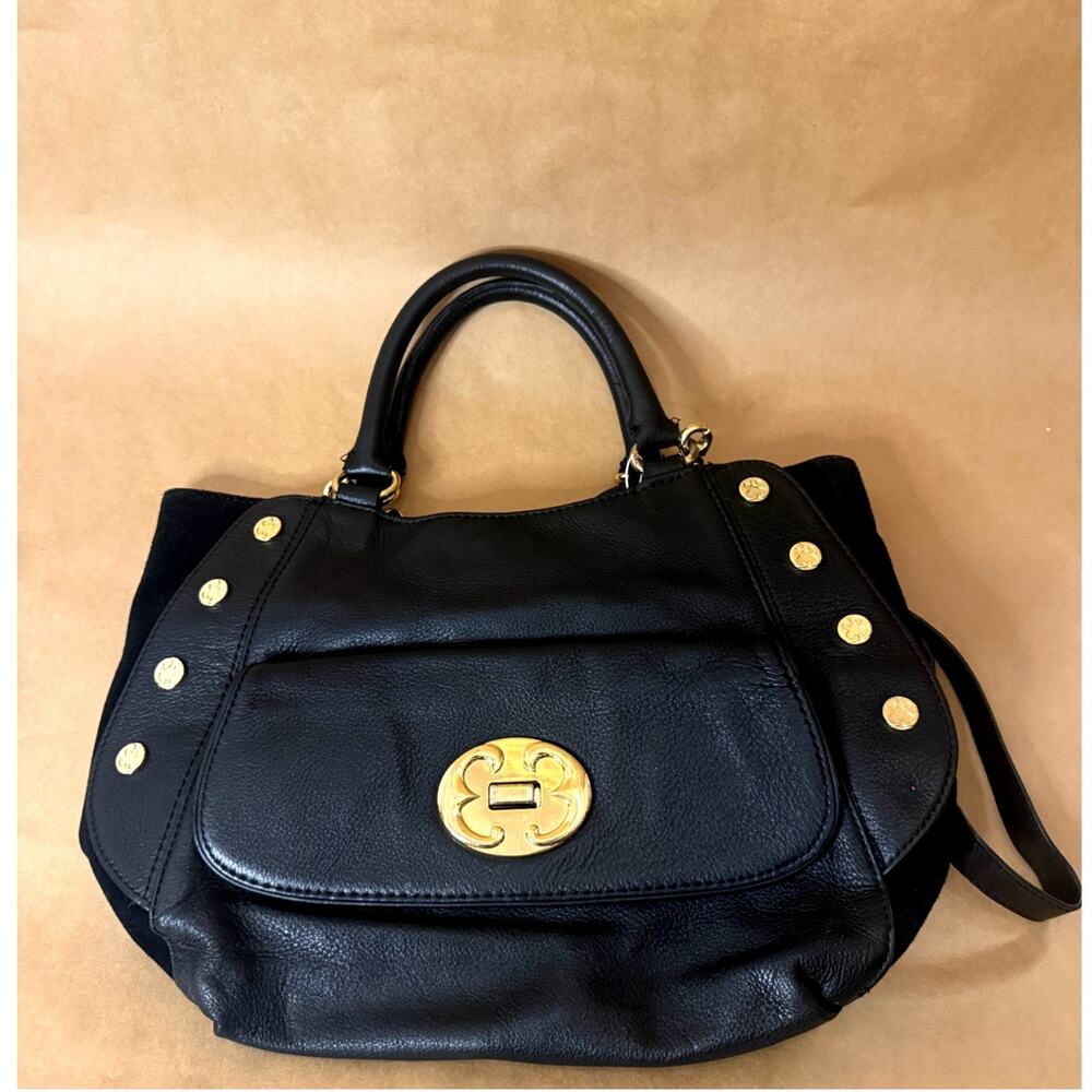 Emma Fox handbag black Soft leather Gold Details